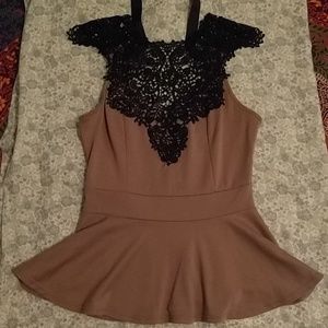 Lacy peplum top